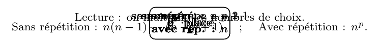 Figure : analyse combinatoire 3 arrangements