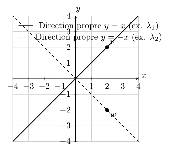 Figure : algebre lineaire 4 valeurs et vecteurs propres